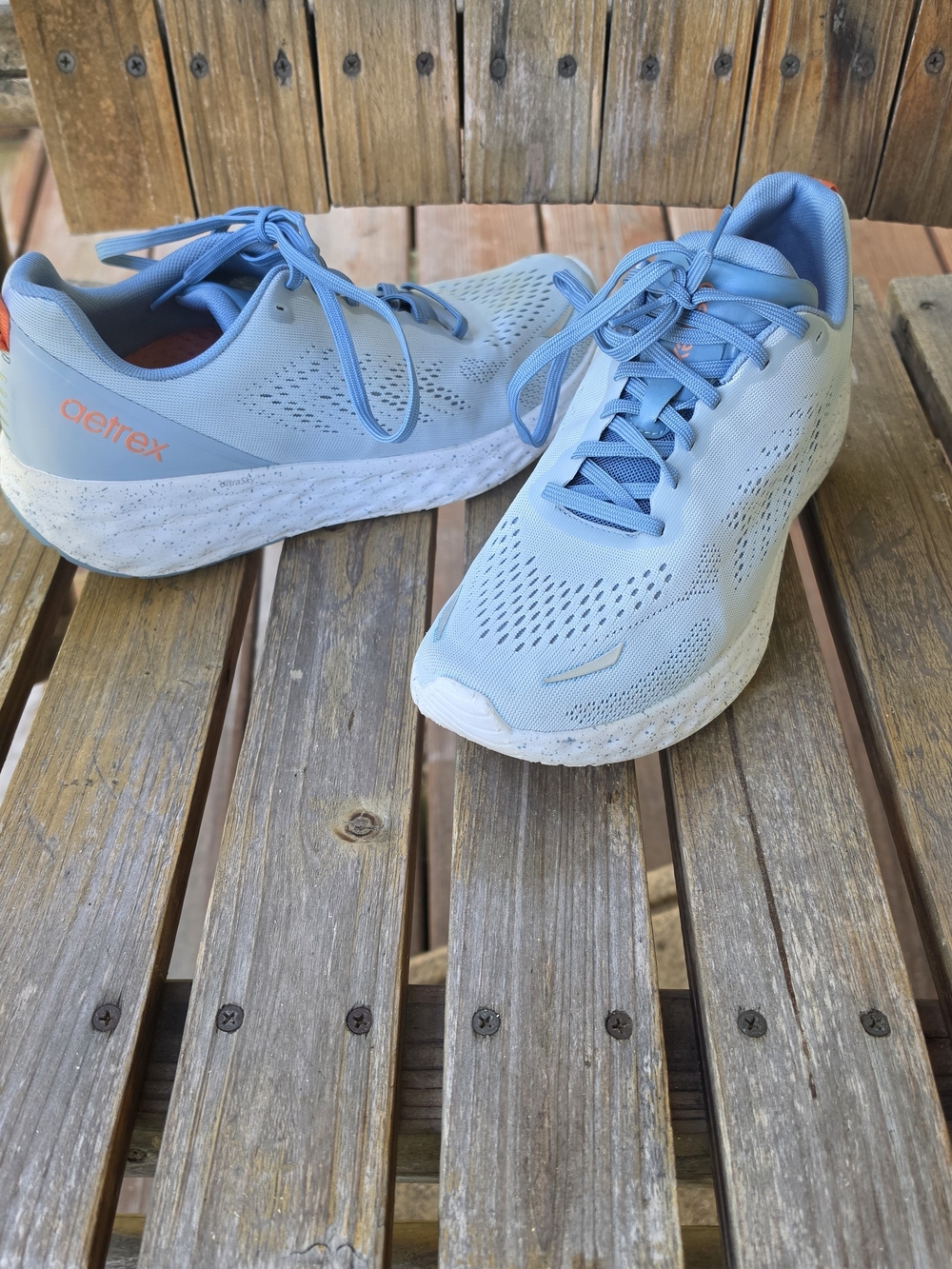 Aetrex Danika Light Blue Orange Arch Support Sneakers AP116W Women’s 10